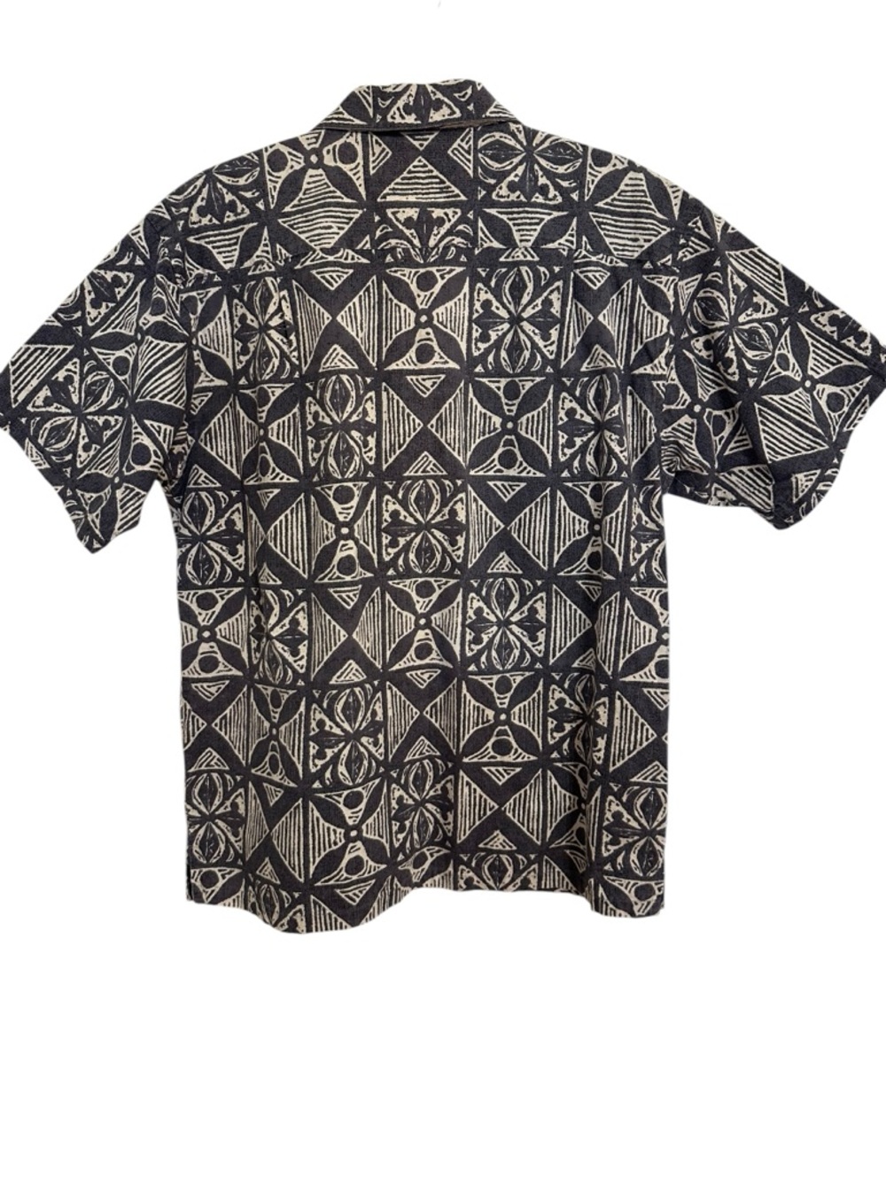 Vtg Patagonia Pataloha Blue Grey Cream Hawaiian Camp Shirt Organic Cotton Luau - Picture 9 of 13